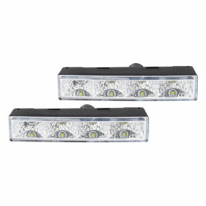 Set 2 proiectoare zi DRL 125x24mm 12/24V, 4 LED-uri, DRL540PRO Amio 