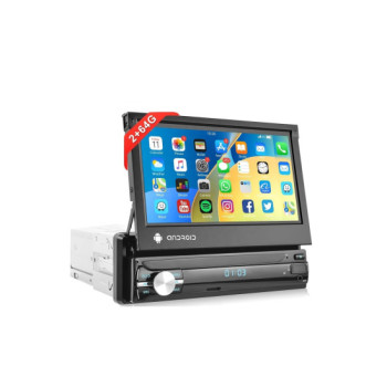 Radio 1DIN Android cu ecran retractabil 7 inch, 2+64G, Wireless Carplay Android Auto BT WiFi GPS