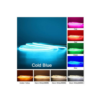 Banda LED COB latime 8mm 12V , alb rece , 5 metri ,12W/metru