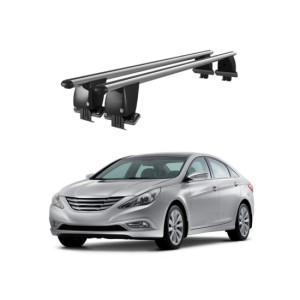 Bare transversale portbagaj auto aluminiu compatibile plafon neted Hyundai Sonata VI YF 2009-2014 argintii sau negre