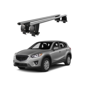 Bare transversale portbagaj auto aluminiu compatibile plafon neted Mazda CX-5 KE 2012-2015 argintii sau negre