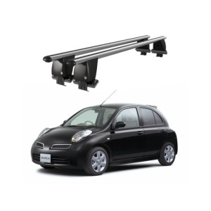 Bare transversale portbagaj auto aluminiu compatibile plafon neted Nissan Note Versa 2004-2012 argintii sau negre