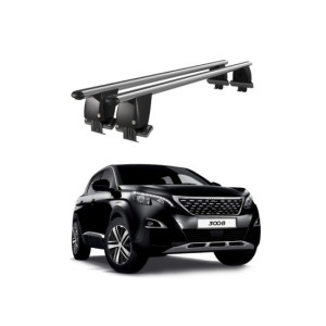 Bare transversale portbagaj auto aluminiu compatibile plafon neted Peugeot 3008 2016-2020 argintii sau negre