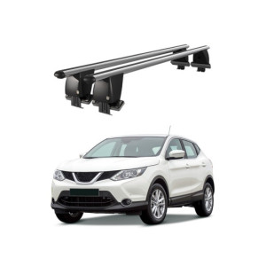 Bare transversale portbagaj auto aluminiu compatibile plafon neted Nissan Qashqai J11 2014-2017 argintii sau negre