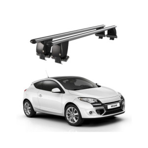 Bare transversale portbagaj auto aluminiu compatibile plafon neted Renault Megane Coupe 2009-> argintii sau negre