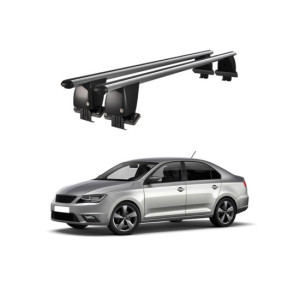 Bare transversale portbagaj auto aluminiu compatibile plafon neted Seat Toledo 2011-> argintii sau negre