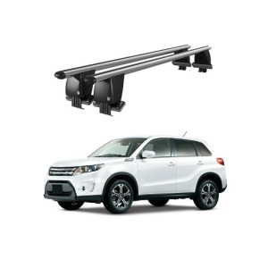 Bare transversale portbagaj auto aluminiu compatibile plafon neted Suzuki Vitara LY 2015-> argintii sau negre