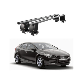 Bare transversale portbagaj auto aluminiu compatibile plafon neted Volvo V40 2012-2016 argintii sau negre Bare transversale portbagaj auto aluminiu compatibile plafon neted Volvo V40 2012-2016 argintii sau negre