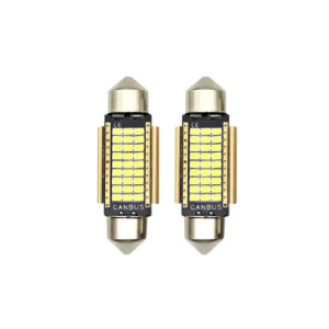 Set 2 becuri sofit 41mm 27SMD 2016 12V Canbus Alb