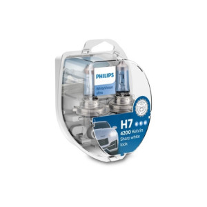 Set 2 becuri H7 Philips White Vision 12v 55W