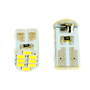 Bec auto cu LED T10 1206 cu 8 SMD ALB 12V JSUN38