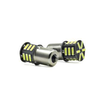 Set 2 becuri o faza T.N. BAU15S 21SMD 12V 300 lumen lumina alba Set 2 becuri o faza T.N. BAU15S 21SMD 12V 300 lumen lumina alba