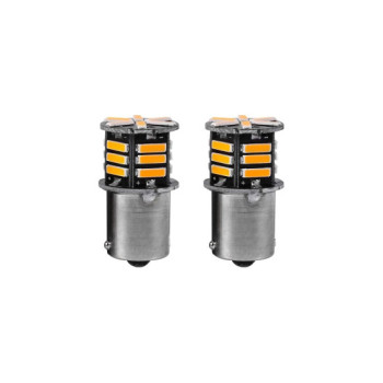 Set 2 becuri o faza T.V. BA15S 21SMD 12V 300 lumen lumina galbena