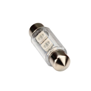 Bec LED 2 SMD SOFIT 31MM STICLA 5050 12V VERDE