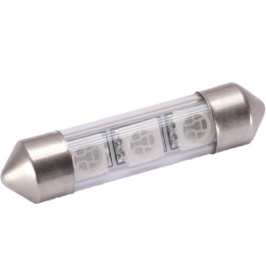 Bec LED SOFIT STICLA 39MM 3 SMD 5050 12V ALBA CALDA