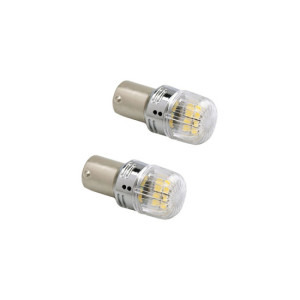 Set 2 becuri auto LED o faza BA15S P21W 16SMD 2835 CANBUS 12-24V 620lm lumina alba