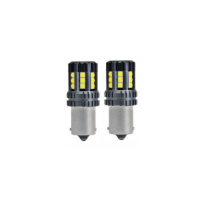 Bec auto o faza BA15S 3030 24SMD CREE CANBUS, 9V-30V, nonpolar, lumina alba 2880 lm