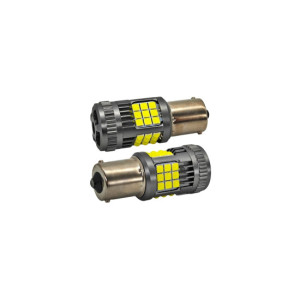 Bec auto o faza BA15S 3030 36SMD 30W CANBUS cu ventilator, 12V-24V, nonpolar, lumina alba 3000 lm