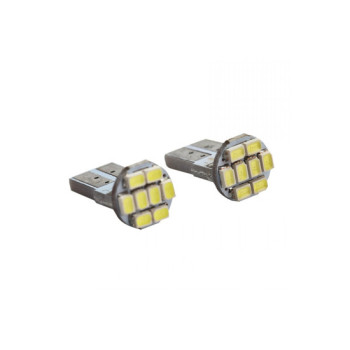 Set 2 becuri T10 LED 8SMD 1206 12V lumina alba 32 lumen Set 2 becuri T10 LED 8SMD 1206 12V lumina alba 32 lumen