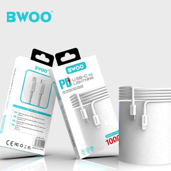 Cablu PD USB-C to IPHONE Lightning PD  BWOO X193 1m 20W white