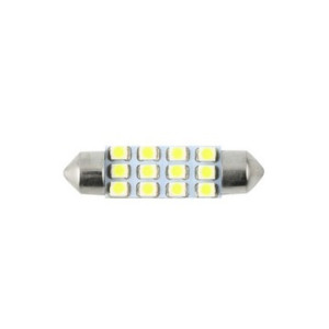 Bec sofit rosu 12 led SMD 12V (11x39mm) (set 2 buc.)