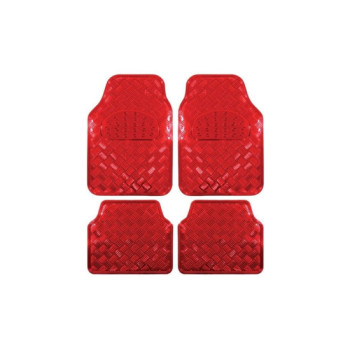 Covoare auto universale interior aluminiu rosu