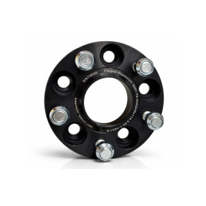 Distantier janta auto 20 mm 5x114.3 centrare 64.1 prindere dubla cu piulite M14x1.5 aluminiu forjat negru