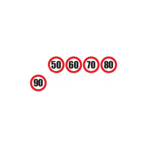 Abtibild reflectorizant limita viteza pentru camion – 50, 60, 70, 80, 90 km-h – diametru 18.8 cm