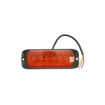 Lampa laterala stroboscopica LED 12-24V galbena 9 functii 132x46x19mm FR1287 