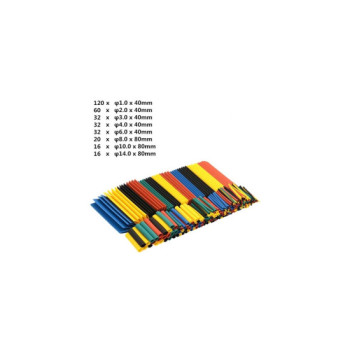 Set varnis termocontractabil 328 bucati mix culori lungimi 40-80 mm MIV Set varnis termocontractabil 328 bucati mix culori lungimi 40-80 mm MIV