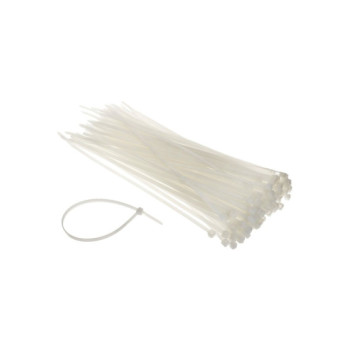 Set 100 coliere plastic albe 4.8x250 mm Set 100 coliere plastic albe 4.8x250 mm