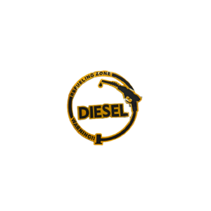 Abtibild Diesel auto rotund 11cm decorativ pentru exterior si interior 