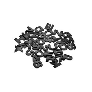 Ornament plastic auto negru mat litere si cifre 3D 