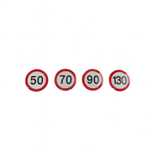 Set 4 abtibilde reflectorizante limita viteza 50-70-90-130 diametru 11.5 cm 