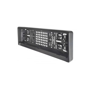 Suport numar inmatriculare fata cu amortizor protectie PU negru sistem 3Click 