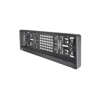 Suport numar inmatriculare fata cu amortizor protectie PU negru sistem 3Click Suport numar inmatriculare fata cu amortizor protectie PU negru sistem 3Click