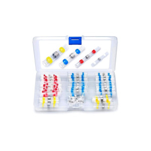 Set 120 de tuburi termocontractabile, conectori cu inel de cositor, marimi diferite, multicolor 