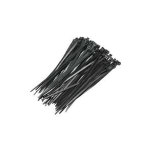 Set 100 coliere plastic 3.6x140 mm negru pentru fixare universala 