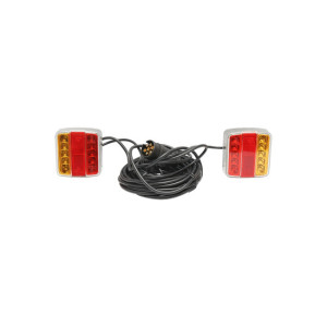 Set lampi LED magnetice pentru remorca, fisa 7 pini, cablu intre stopuri de 2,5m, cablu fisa 7.5m 12V 