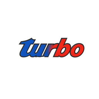 Abtibild Turbo auto 50x13.5cm albastru si rosu decorativ pentru exterior si interior Abtibild Turbo auto 50x13.5cm albastru si rosu decorativ pentru exterior si interior