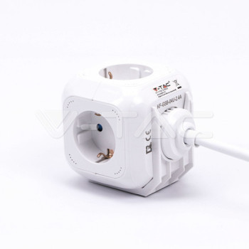 Priză 4 Circuite și Mufă USB Cubică 3G 1.55mm x 1.4m Priză 4 Circuite și Mufă USB Cubică 3G 1.55mm x 1.4m
