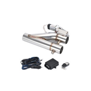 Kit cut off valve Y evacuare auto cu telecomanda 63 mm inox 12V 