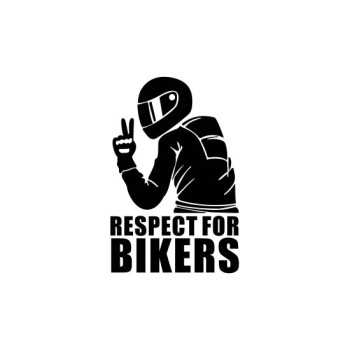 Abtibild Respect For Bikers diverse culori auto decorativ pentru exterior si interior 