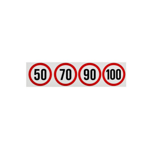 Set abtibilduri limita viteza reflectorizante pentru camion, diametru 18.8 cm 50, 70, 90, 100 