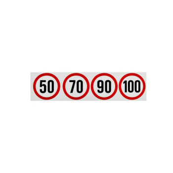 Set abtibilduri limita viteza reflectorizante pentru camion, diametru 18.8 cm 50, 70, 90, 100 Set abtibilduri limita viteza reflectorizante pentru camion, diametru 18.8 cm 50, 70, 90, 100