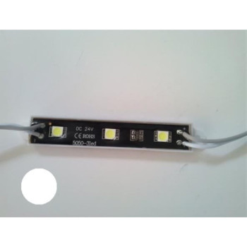 Modul 3 SMD 5050 24V fundal negru lumina alba Modul 3 SMD 5050 24V fundal negru lumina alba