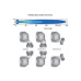 Set 2 proiectoare 180X86, faza lunga cu grila, 