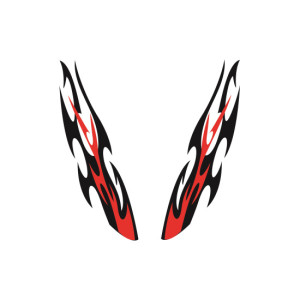 Set 2 abtibilduri Flacari auto decorativ pentru exterior si interior 