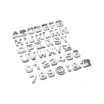 Ornament plastic auto cromat litere, cifre si semne 3D Ornament plastic auto cromat litere, cifre si semne 3D