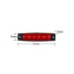 Lampa laterala 6 LED-uri 24v lumina rosie 14x54